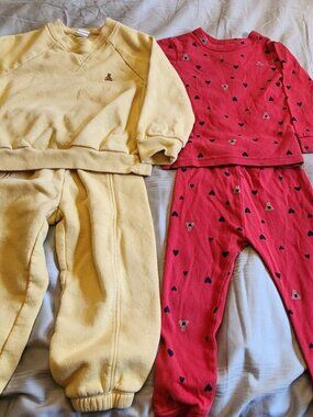 Bundle of Organic Cotton and Cotton Blend Baby GAP 2-piece outfits 2T